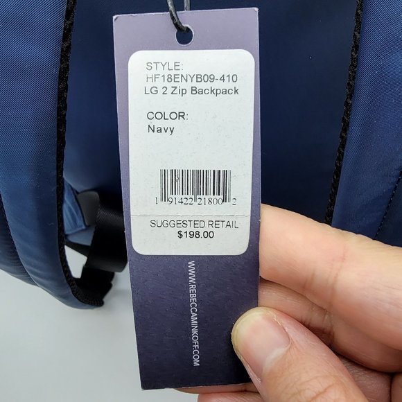 Rebecca Minkoff Large 2 Zip Backpack Navy Nylon main image 4
